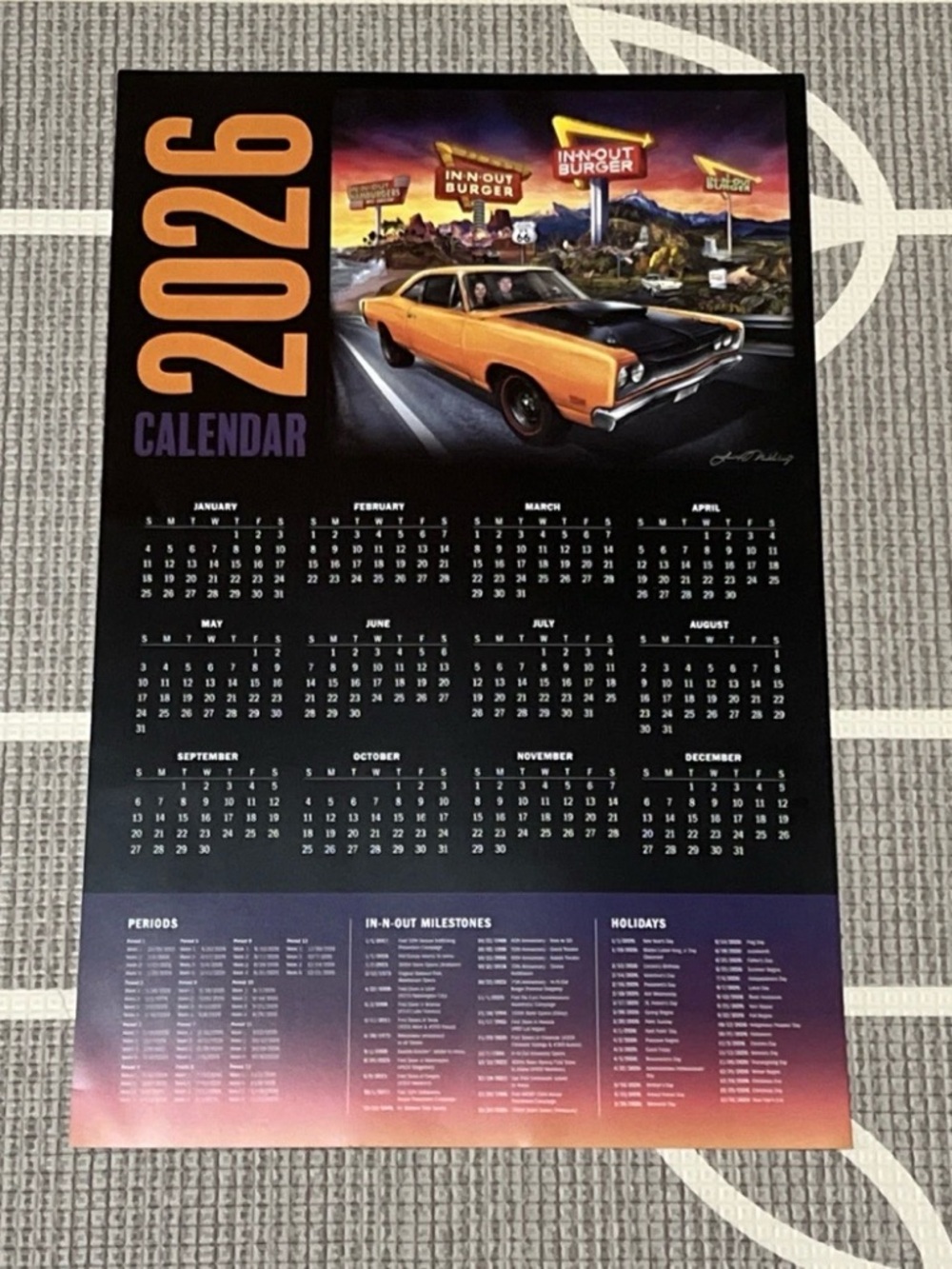 2026 In N Out Burger Calendar New